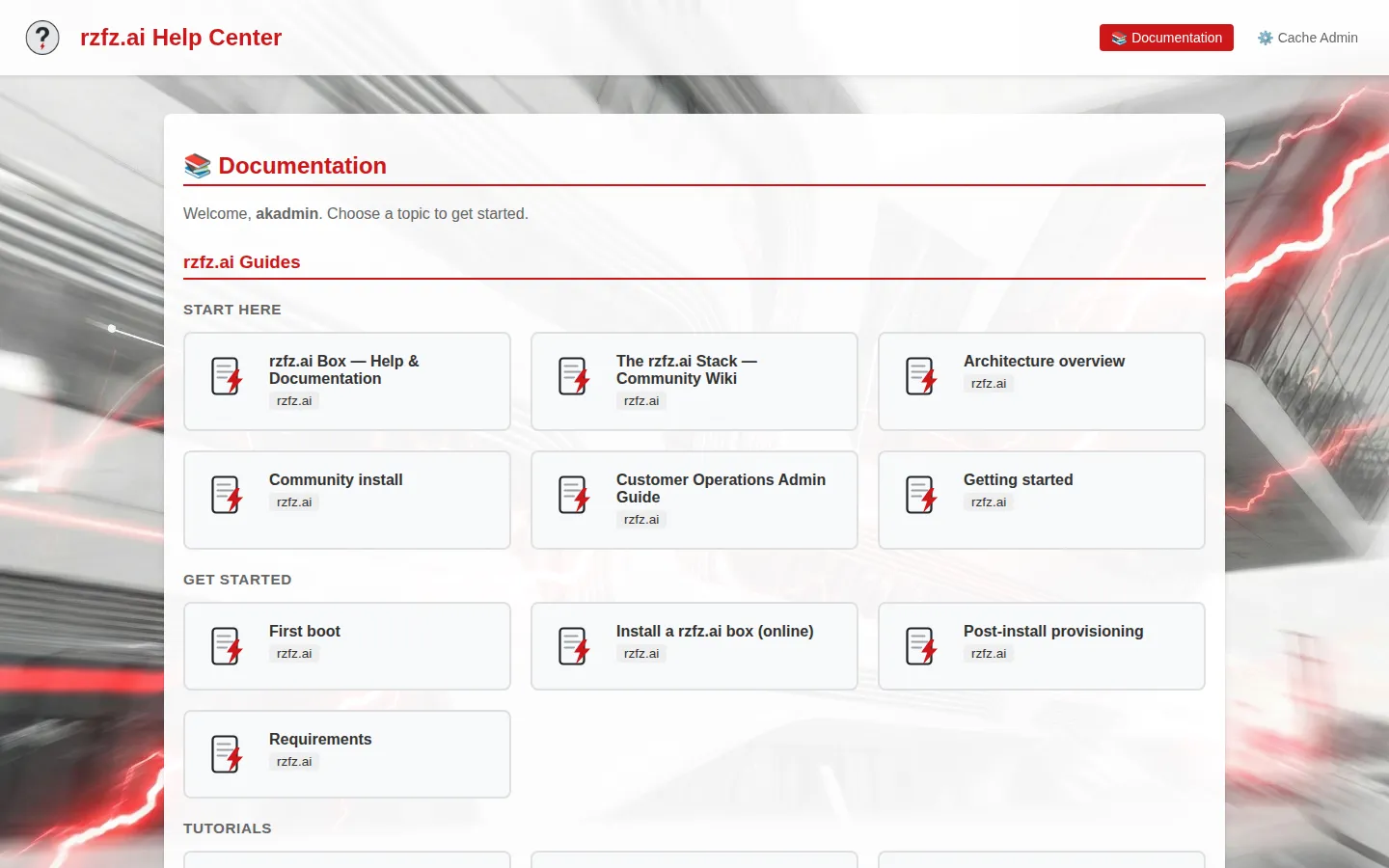 Config-UI: Help-Center-Artikel mit Navigation im rzfz.ai Stack