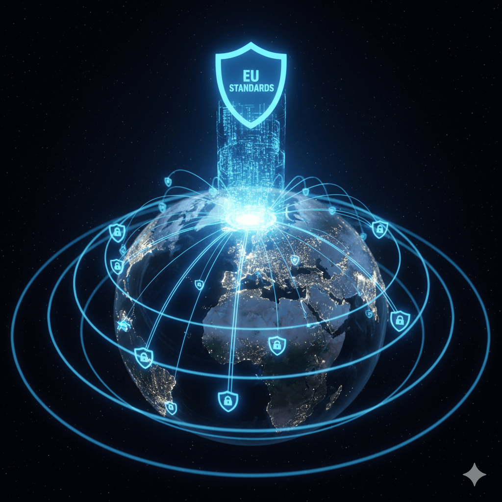 Illustration zur globalen Positionierung des EU AI Act.