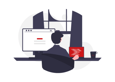 Illustration eines Entwicklerteams bei der Programmierung
