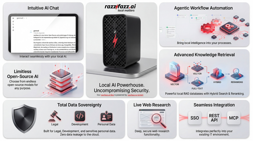rzfz.ai Onepager — Lokale KI auf den Punkt gebracht